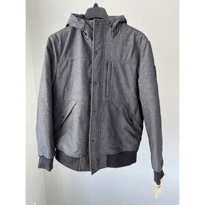NWT Men's Levi's Soft Shell Sherpa Lined Hooded Bomber Jacket Grey Large $200